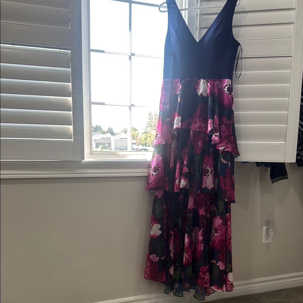 Floral Kids Dress in Navy and Pink